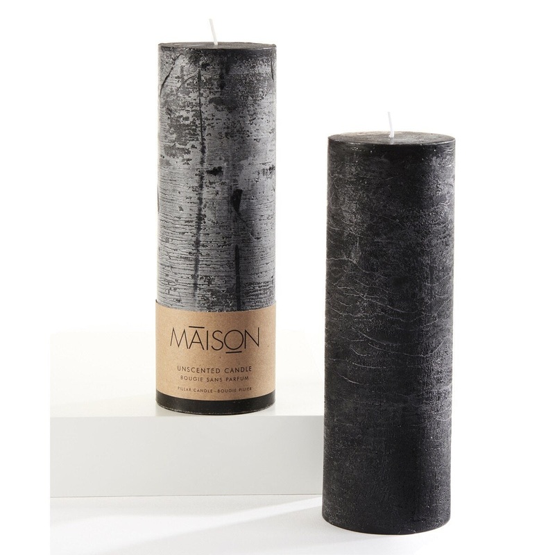 3 x 9 Rustic Pillar Candle – Black(dis)