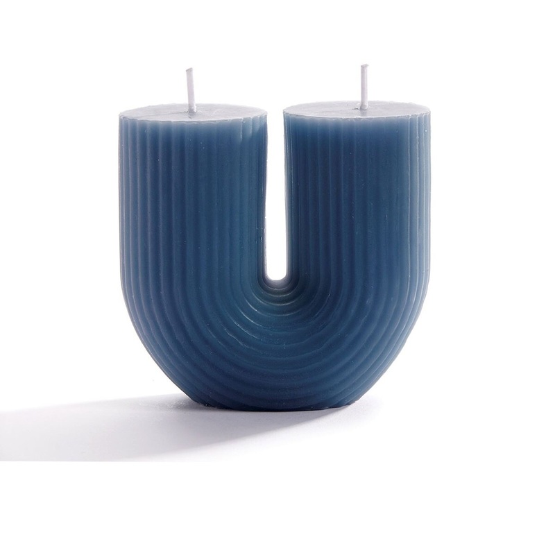 Blue U Shaped Crescent Candle(dis)