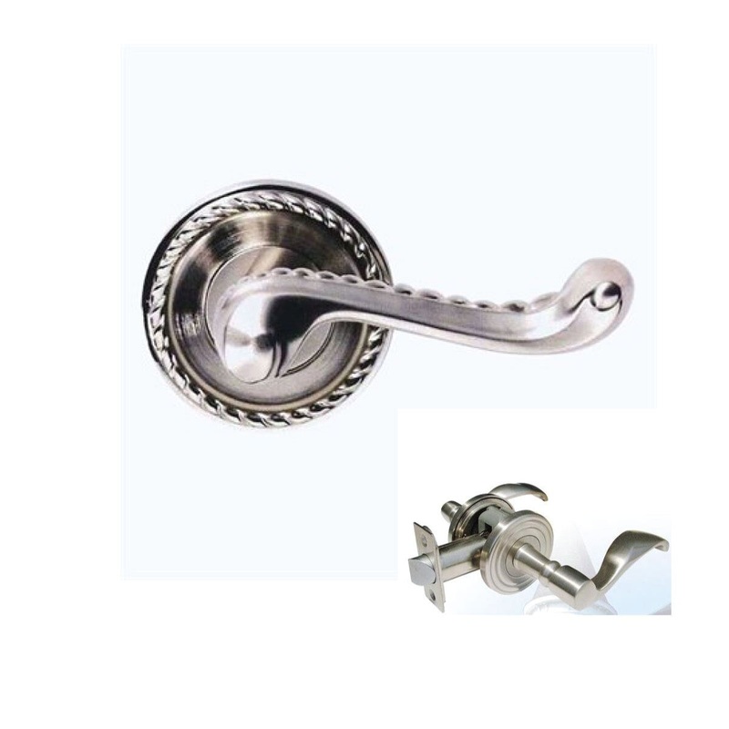 Double Hill Rope Privacy Lever Satin Nickel