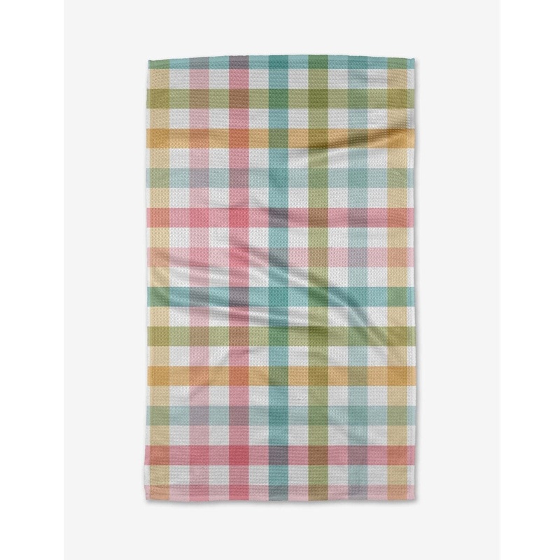 Easter Parade Plaid Tea Towel