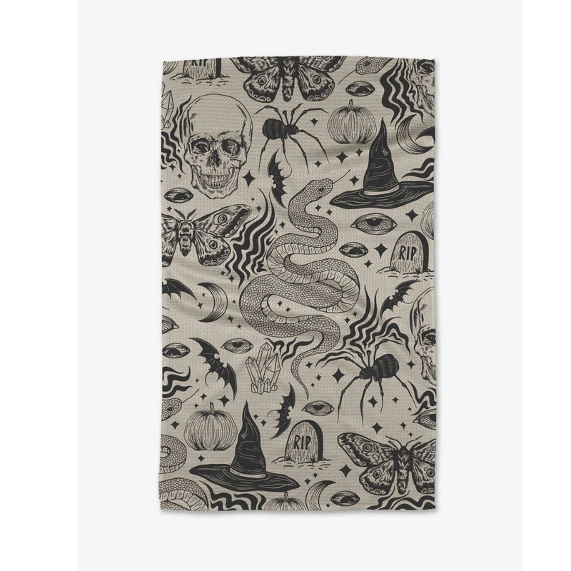 Halloween Collage Kitchen Tea Towel