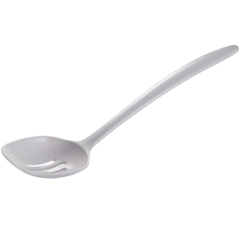 12 Melamine Slotted Spoon- White