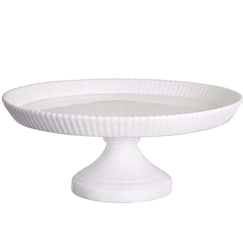 10 White Scallop Cake Stand