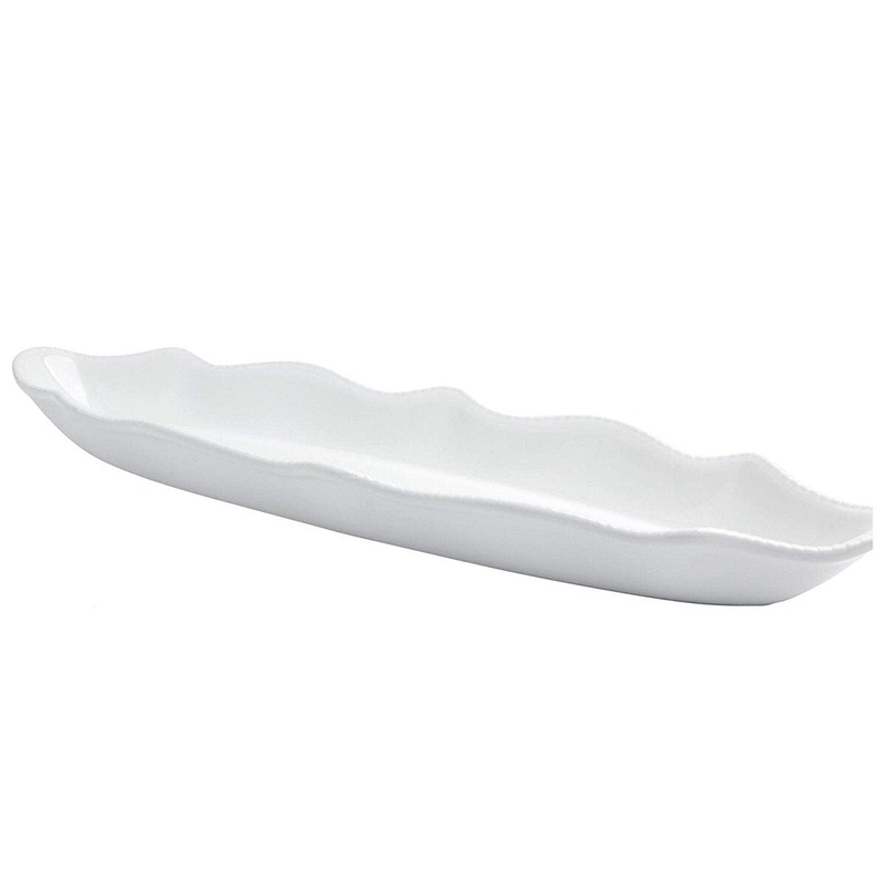 19 White Ruffle Edge Oval Platter