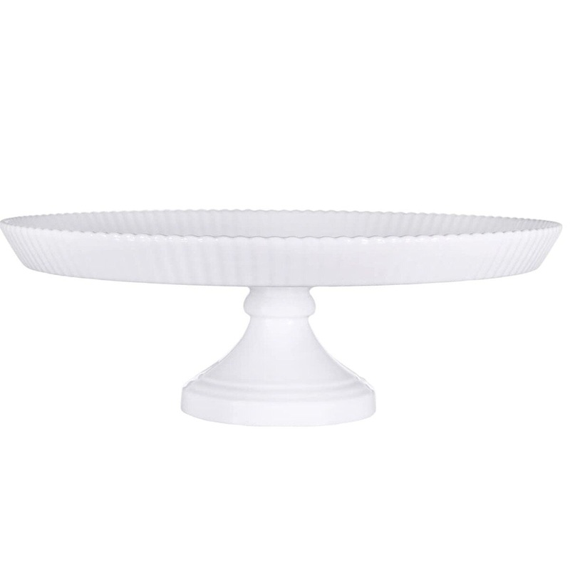 8 Pure White Footed Cake Stand
