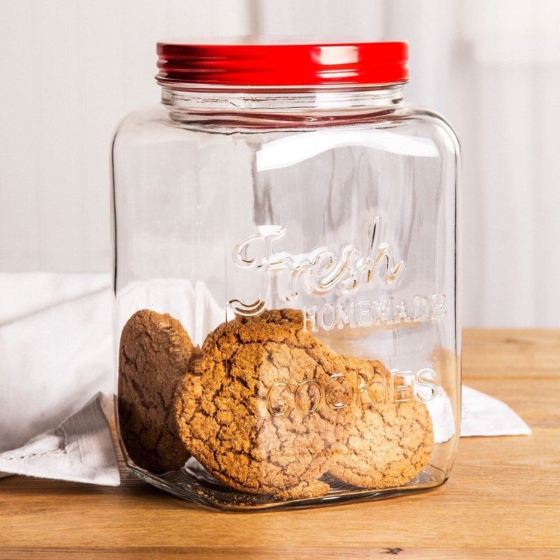 Cookie Jar with Red Lid 106oz