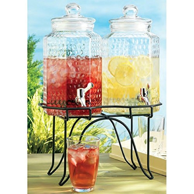 Del Sol Hammered Twin Dispenser on Stand