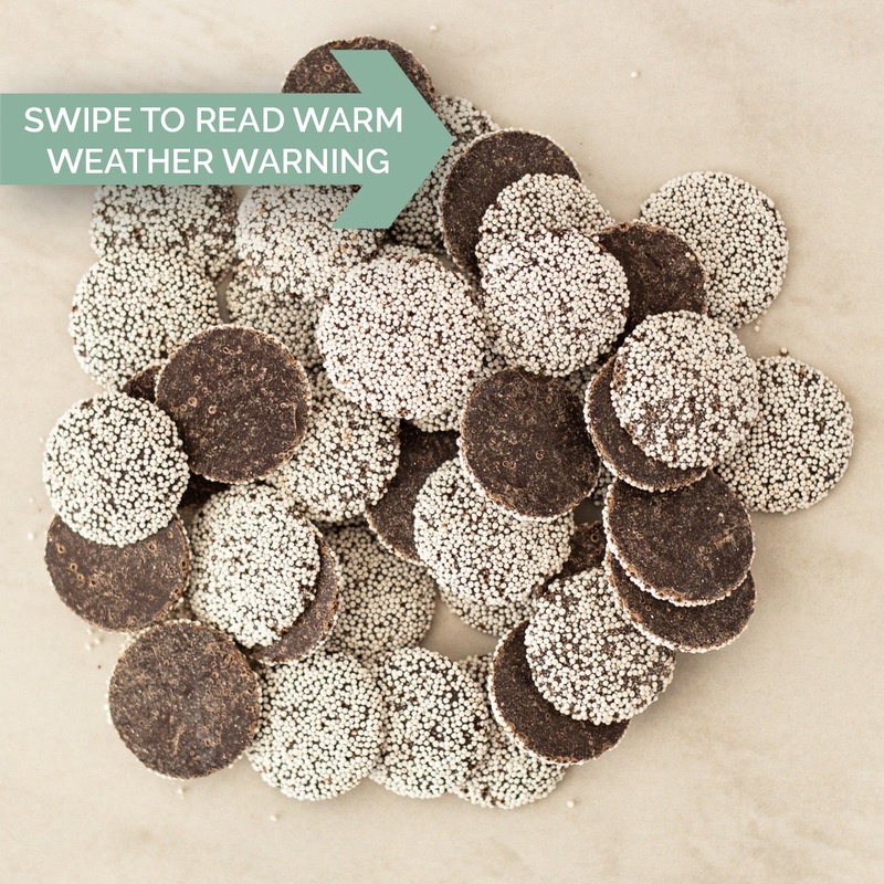 Guittard Semi-Sweet Chocolate Wafer w/ White Nonpareils – 20 Lb. Case