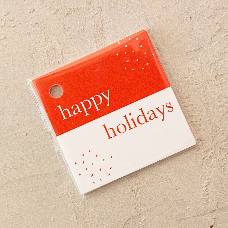 Happy Holidays Small Dot Gift Tags – 8 Count