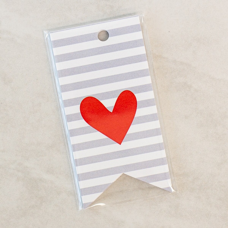 Stripes w/ Heart Gift Tags – 8 Count