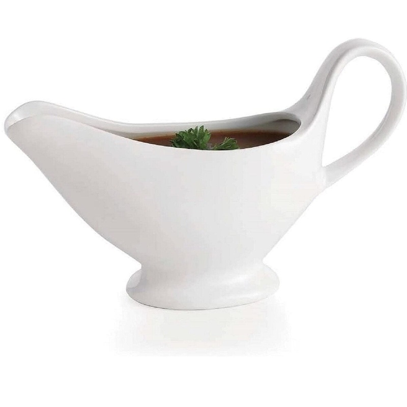 White Floral Gravy Boat