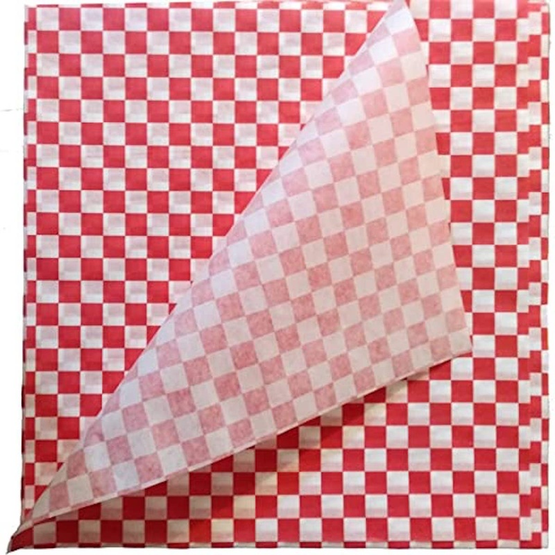 12 x 12 Red Check Dry Wax Wrap – Pack of 1,000