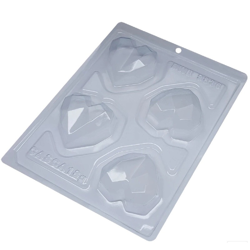 3-Piece Geometric Heart Candy Mold – Small