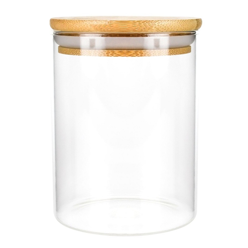 Glass Spice Jar w/ Bamboo Lid – 18 Oz