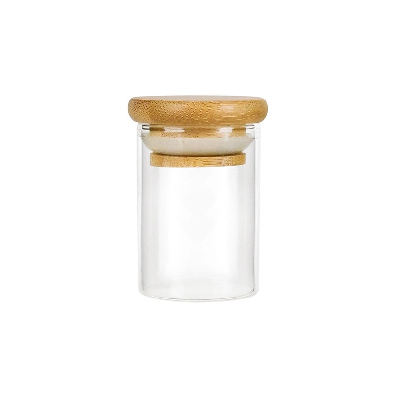 Glass Spice Jar w/ Bamboo Lid – 2 Oz
