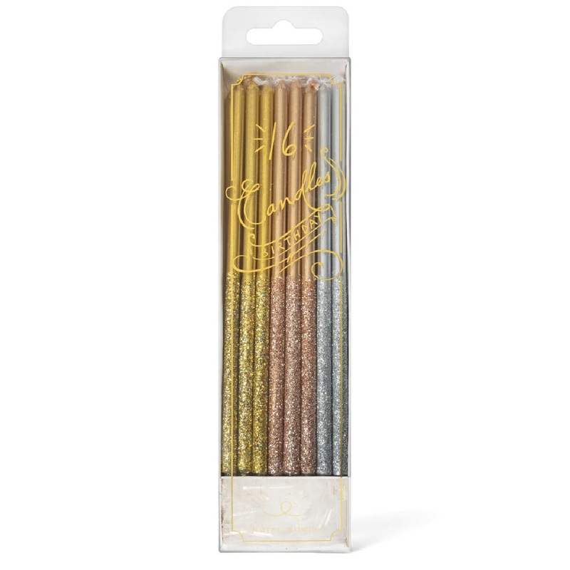 Metallic w/Glitter Birthday Candles