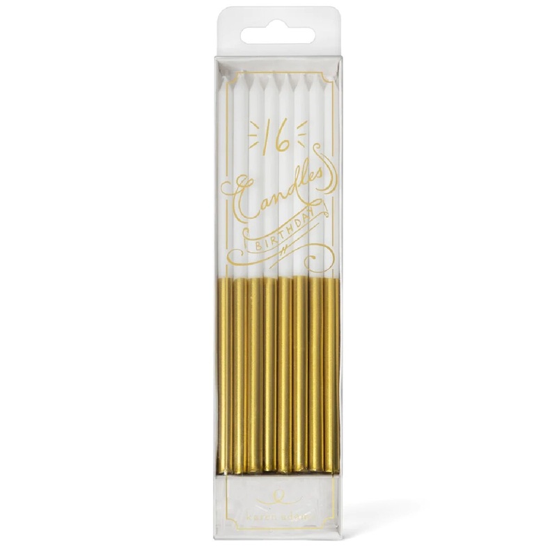 White and Gold Birthday Candles