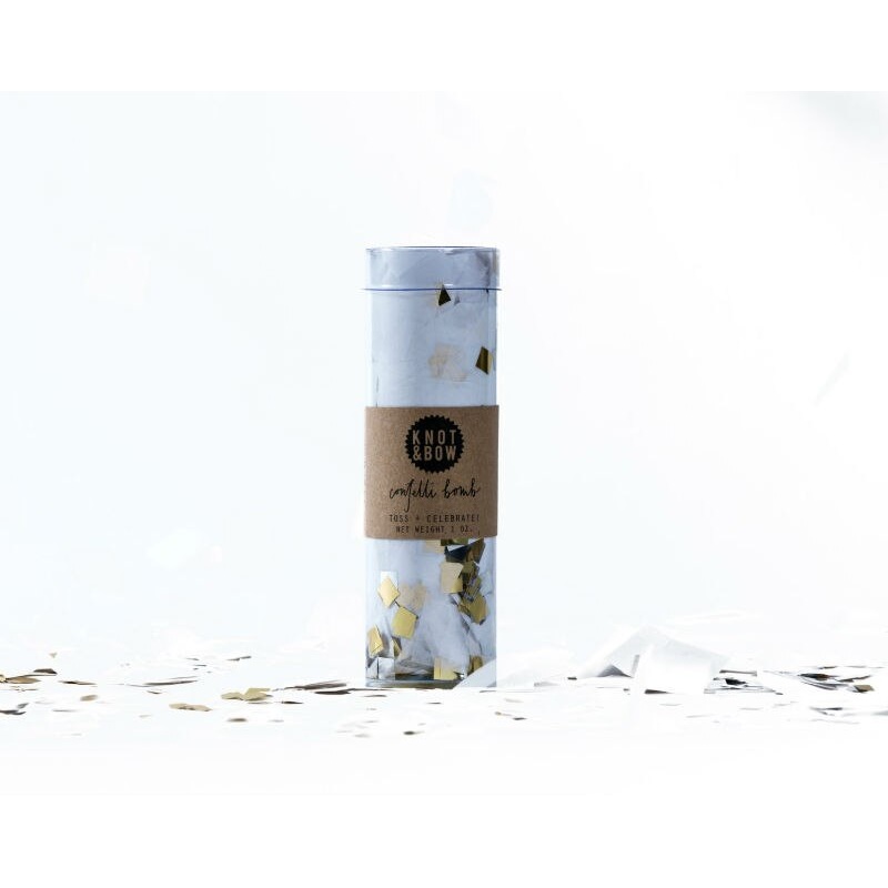 White & Metallic Confetti Bomb