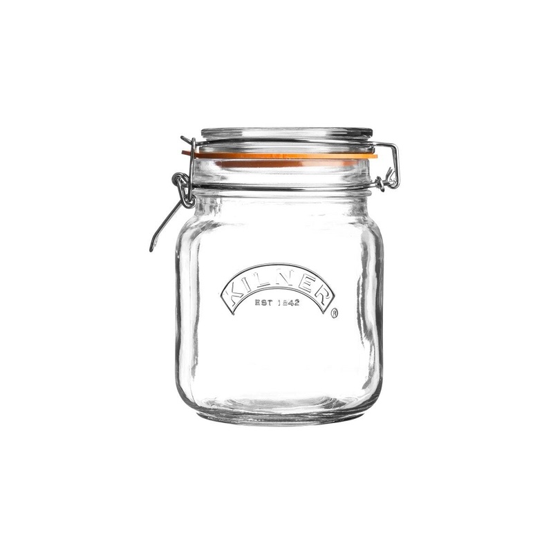 34 oz Clip Top Square Jar