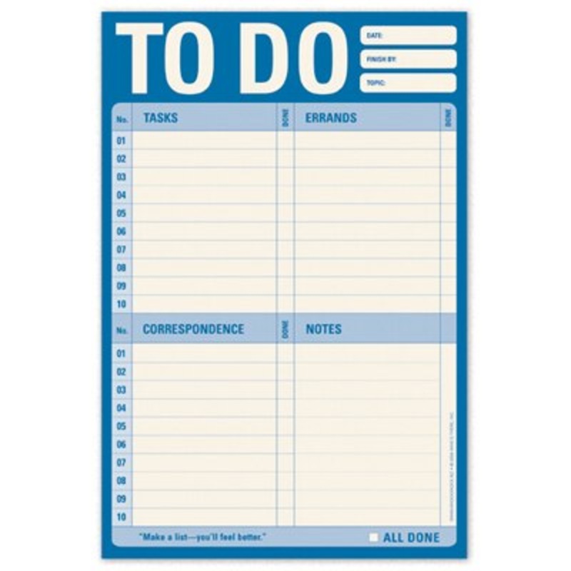 Blue To Do Notepad