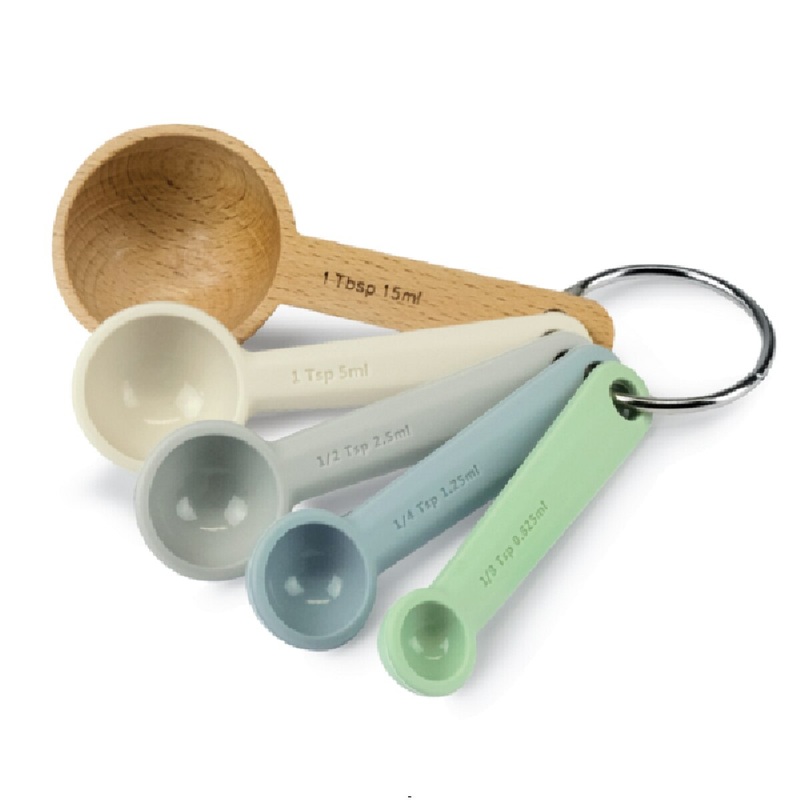 Silicone & Beechwood Measuring Spoon Set