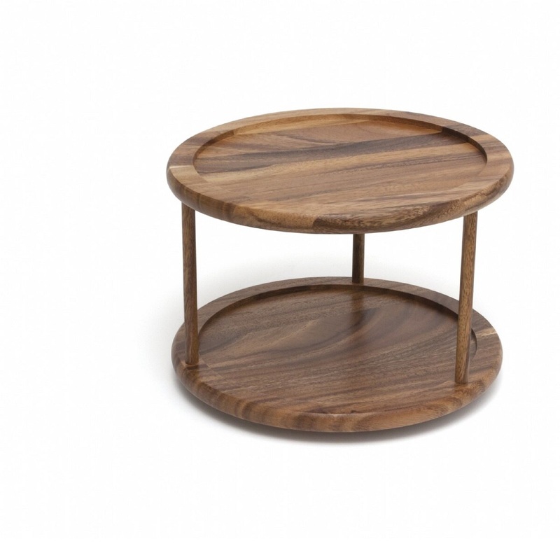 10 Acacia 2 Tier Turntable