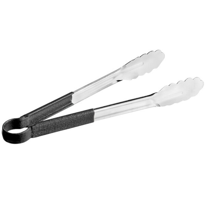 12 Black Plastic Coated Handle Tong
