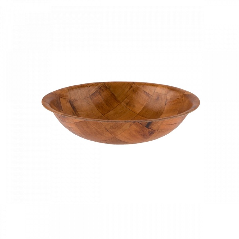 14” x 4” Woven Wood Salad Bowl