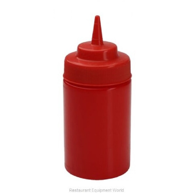Squeeze Bottle 12 oz Red Wide Mouth