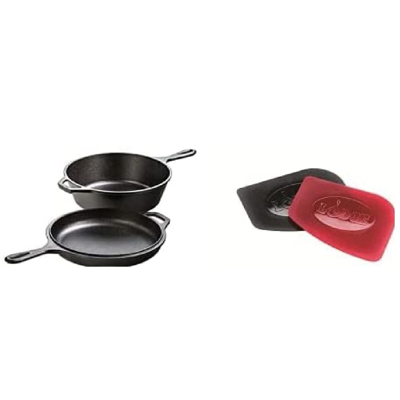 3.2 Qt Cast Iron Cookware Pot/Frypan Combo