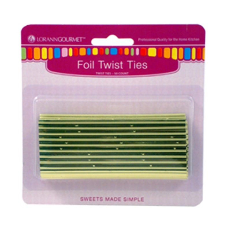 LorAnn Gold Metallic Foil Twist Ties – 50 ct.