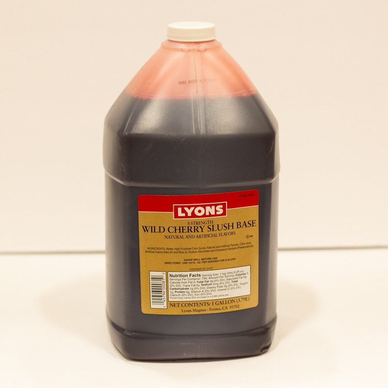 Lyons 8-X Cherry Slush Concentrate – 1 Gallon