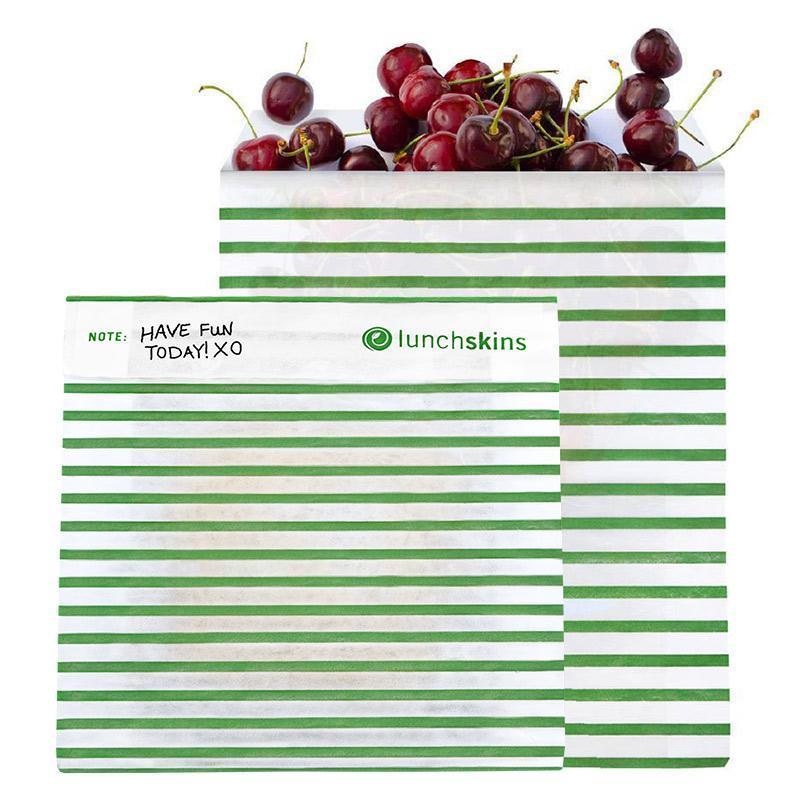 Paper Sealable Sandwich Bags – Green Stripe – 50 ct.