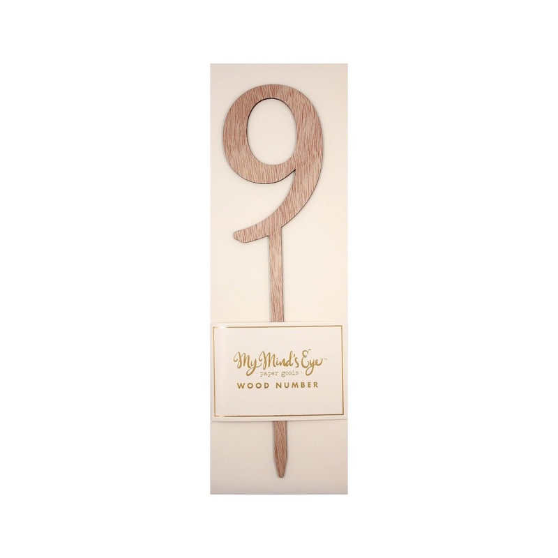 Botanical Wood #9 Cake Topper
