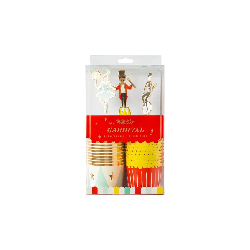 Carnival Baking Cup w/Picks
