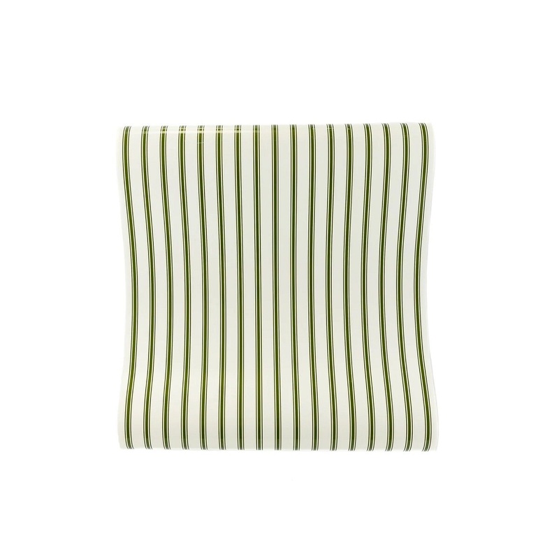 Green Ticking Paper Table Runner
