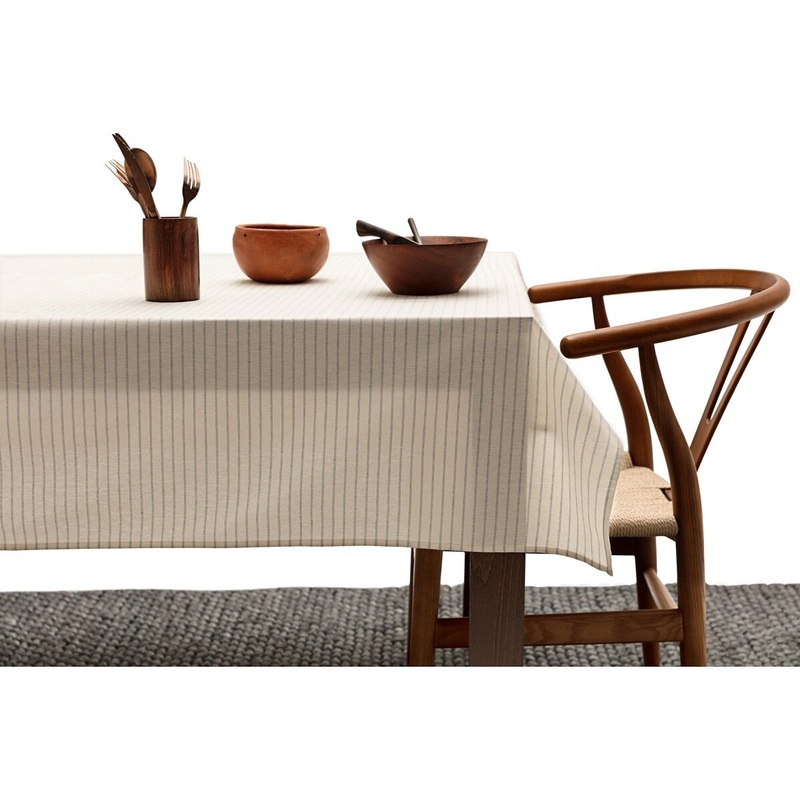 Natural Striped 60×100 Linen Table Cover