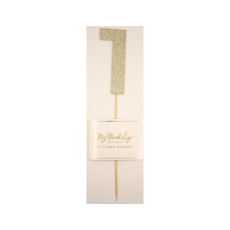 Basic Glitter Number 1 Cake Topper (dis)