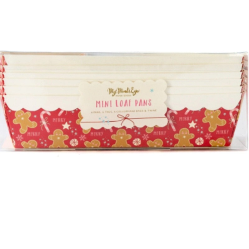 Gingerbread Man Paper Loaf Pan Set 7.5 X 3.25 X 2
