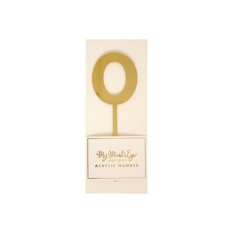 Gold Acrylic #0 Cake Topper