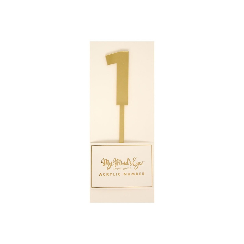 Gold Acrylic #1 Cake Topper