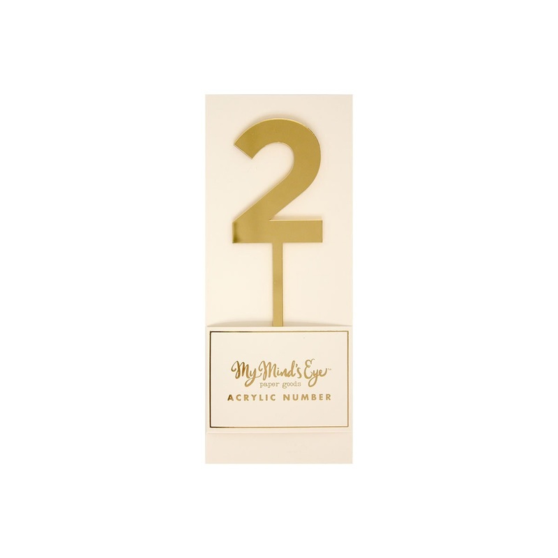 Gold Acrylic #2 Cake Topper