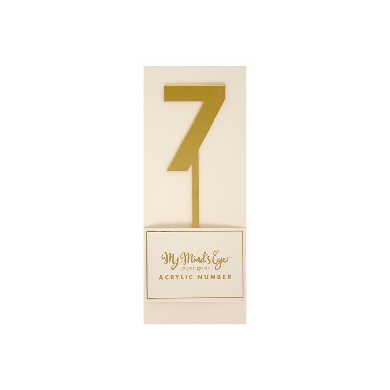 Gold Acrylic #7 Cake Topper
