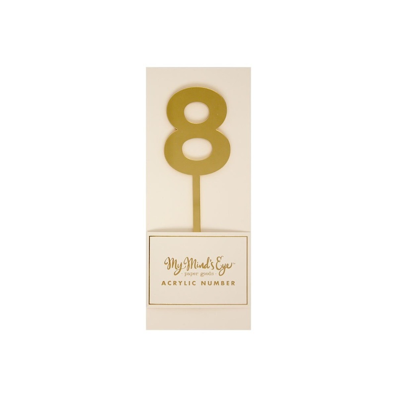 Gold Acrylic #8 Cake Topper