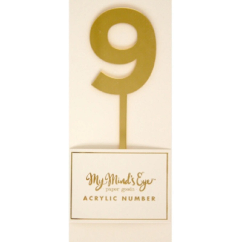 Gold Acrylic #9 Cake Topper
