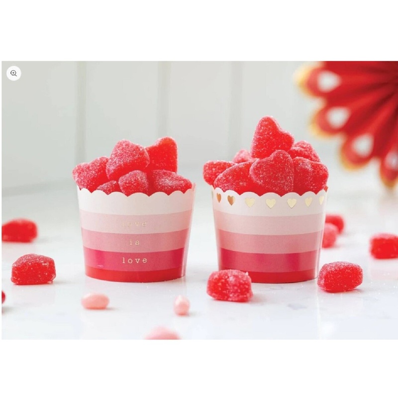 Gold Foil Heart Baking Cups