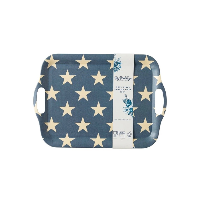 Hamptons Navy Star Bamboo Tray