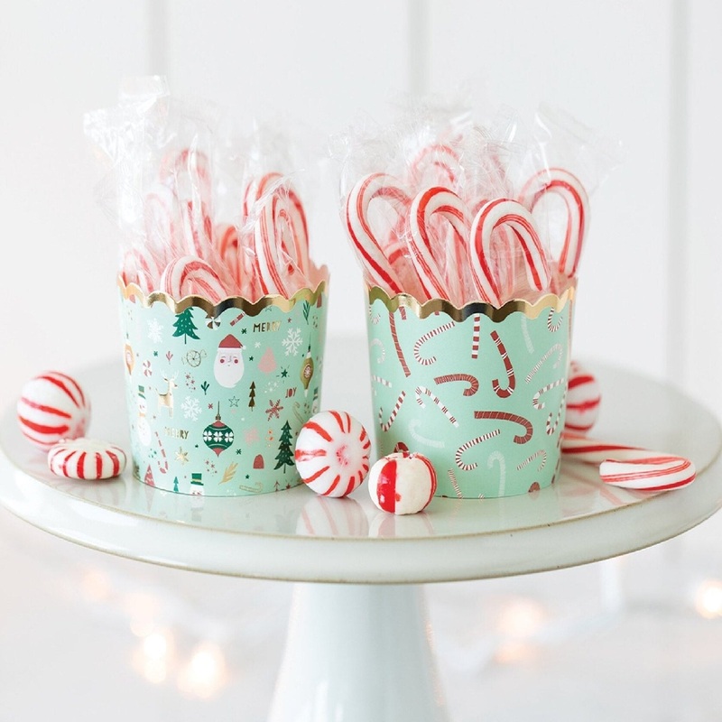 Mint Christmas Icons Food Cups 5 Oz