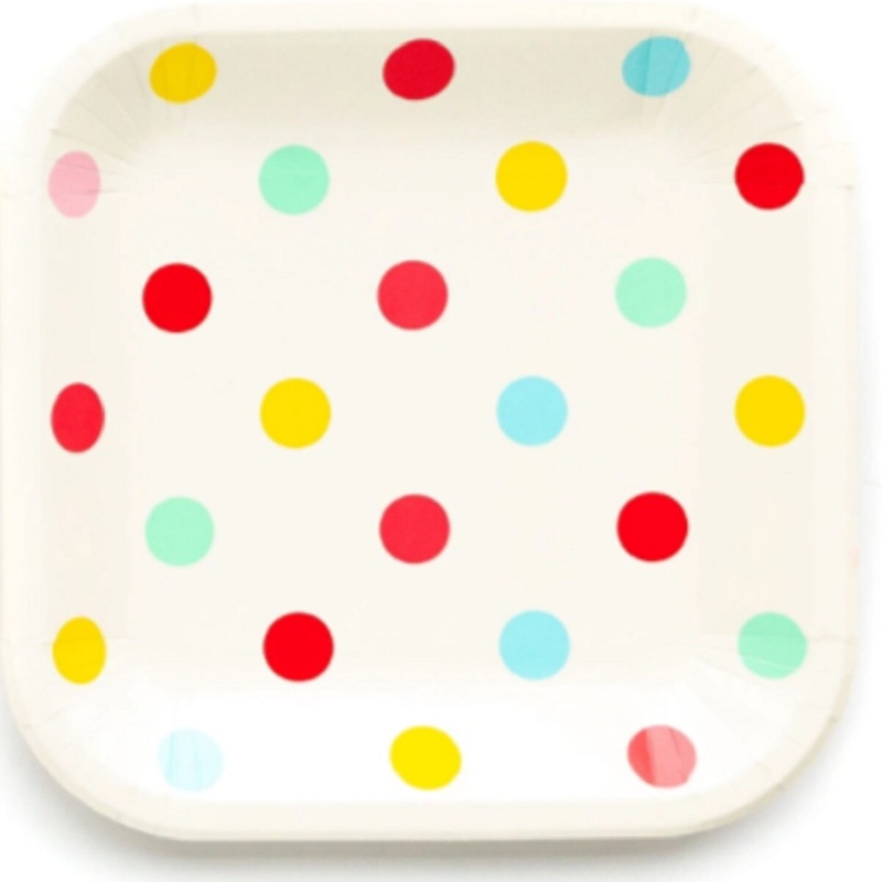 Multi Polka Dot Paper Plate Set 9