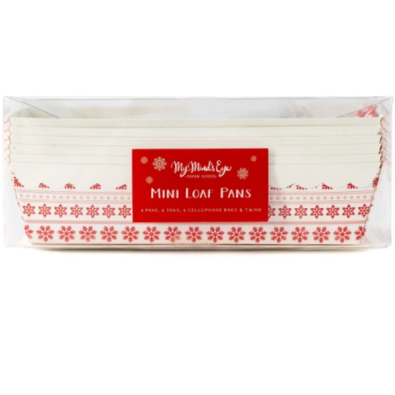Nordic Snow Flakes Paper Loaf Pan Set 7.5 X 3.25 X 2